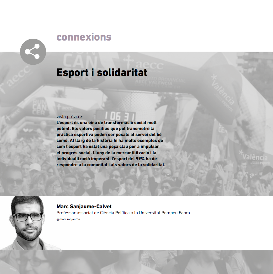 Article de Marc Sanjaume-Calvet sobre esport i solidaritat