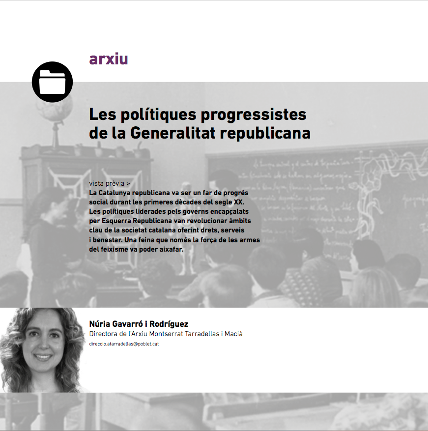 Article de Núria Gavarró a Eines 36 sobre les polítiques progressistes de la Generalitat republicana