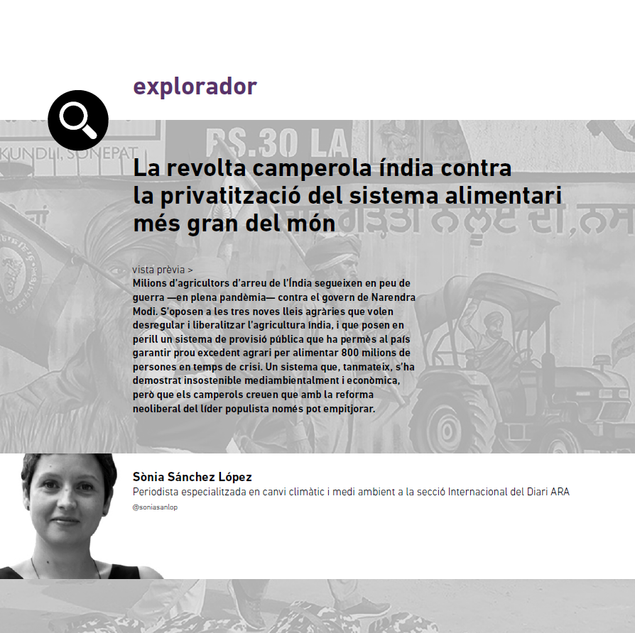 "La revolta camperola índia contra la privatització del sistema alimentari més gran del món", de Sònia Sánchez López