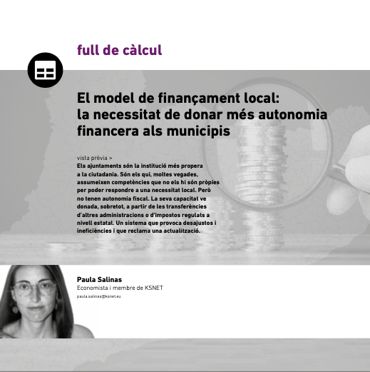 Article de Paula Salinas a Eines 45 sobre el model de fi nançament local