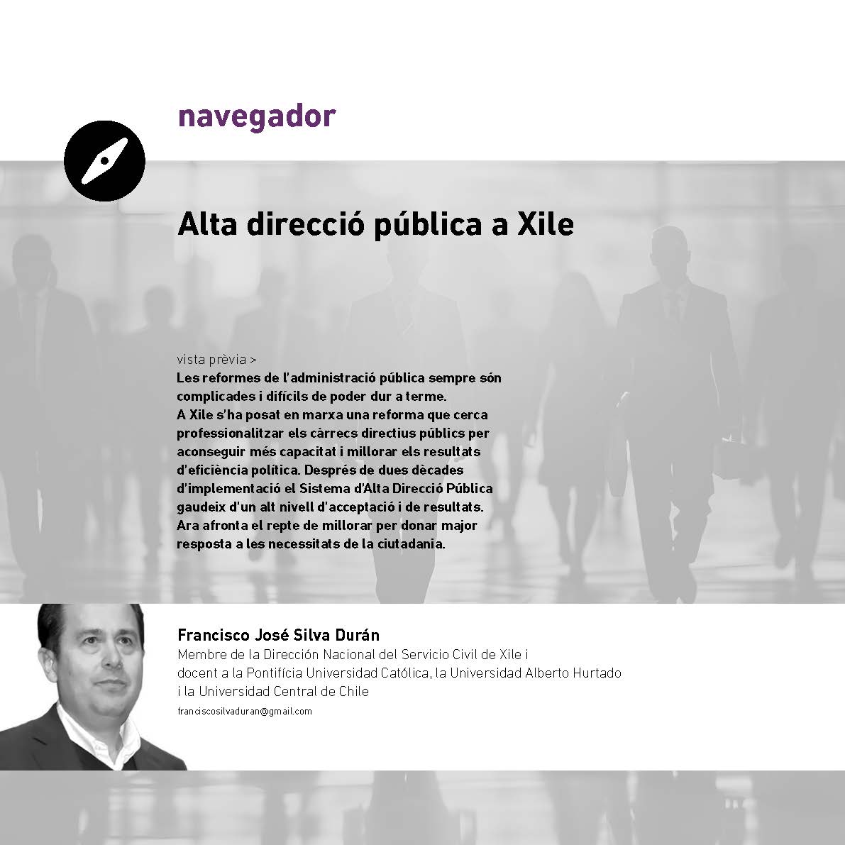 Article de Francisco José Silva Durán sobre l'Alta direcció pública a Xile