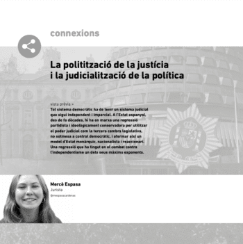 Article de Mercè Espasa sobre la politització de la justícia i la judicialització de la política