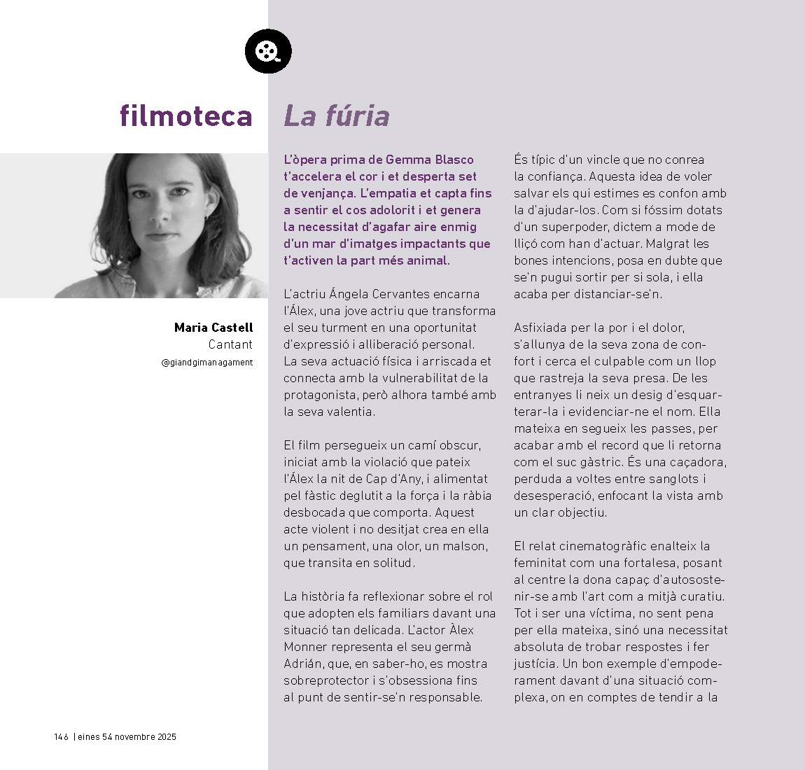 Crítica audiovisual de Mireia Castell per l'Eines 54