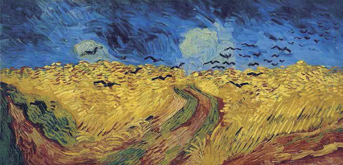 Korenveld met Kraaien (Camp de blat amb corbs). Vincent van Gogh. Museu Van Gogh, Amsterdam. Oli sobre llenç, 50,5 x 103 cm. Pintat a Auvers-sur-Oise, el juliol de 1890.