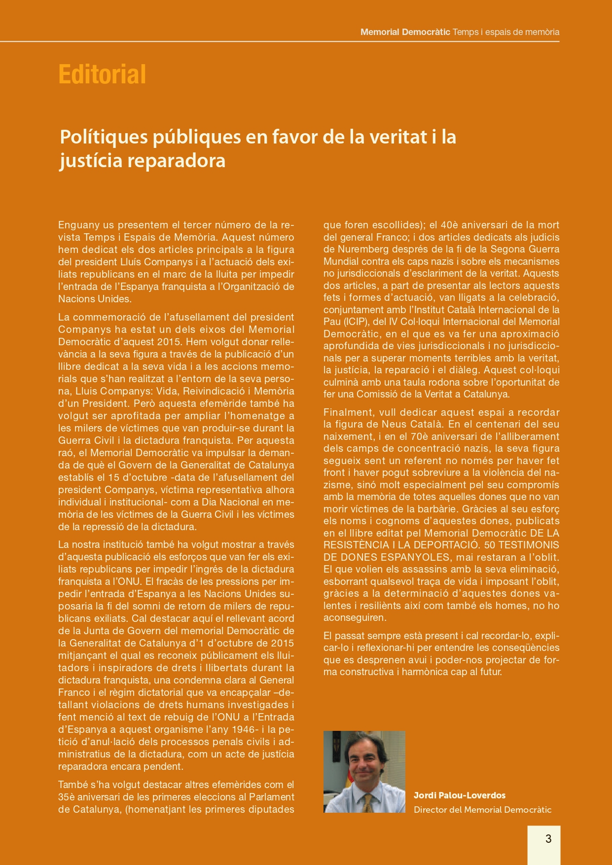 Portada de l’article: Editorial