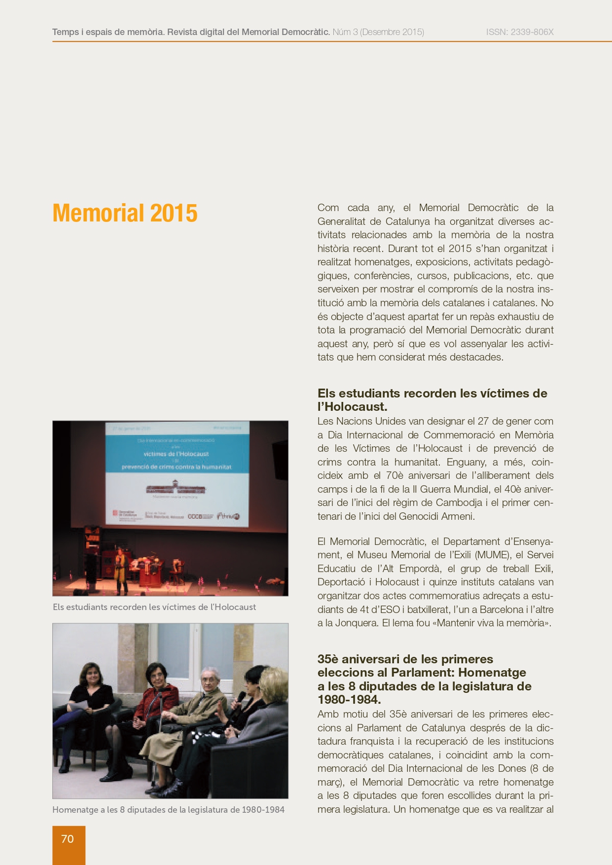 Portada de l’article: Memorial 2015