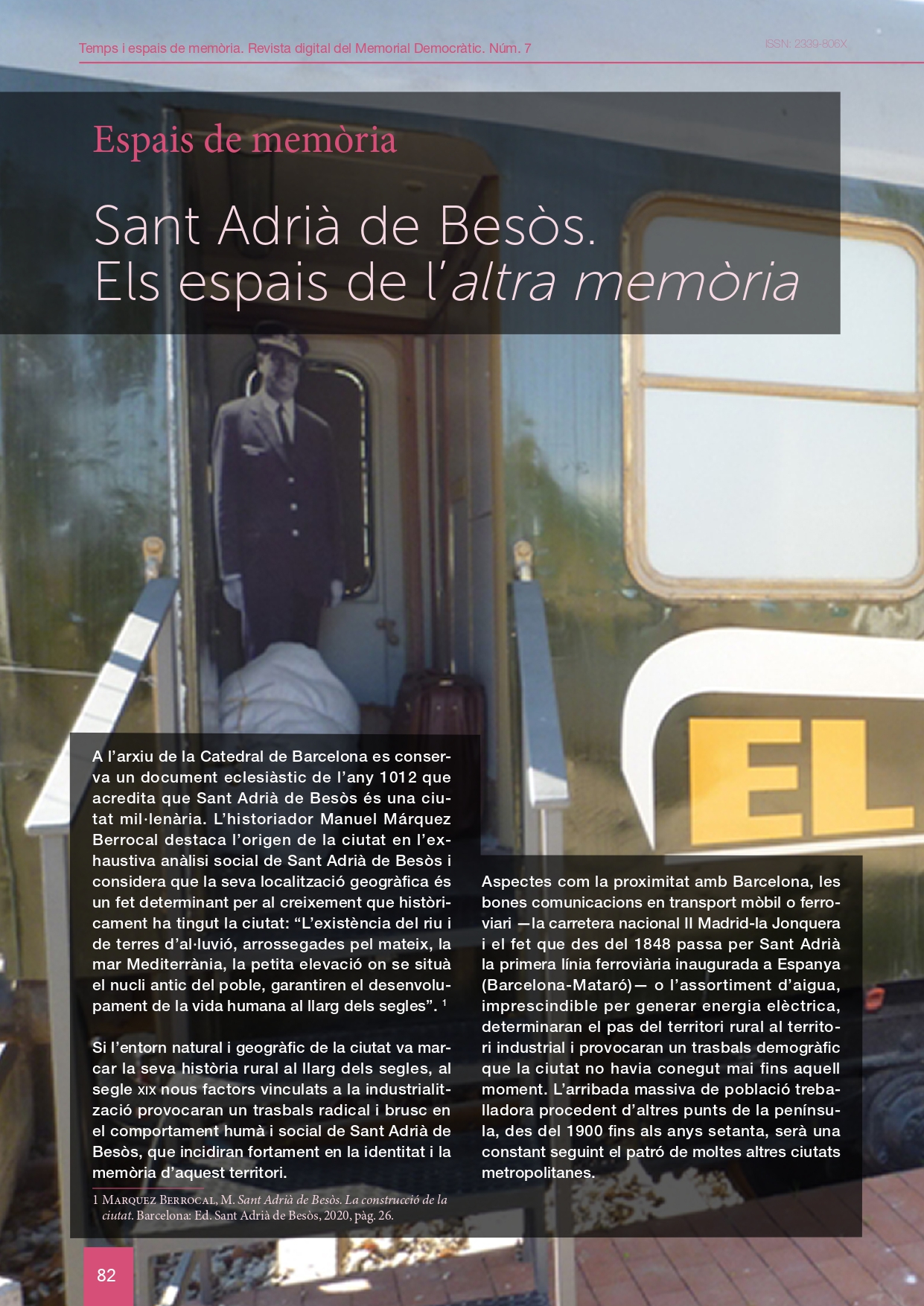 Portada de l’article: Sant Adrià de Besòs.Els espais de l’altra memòria